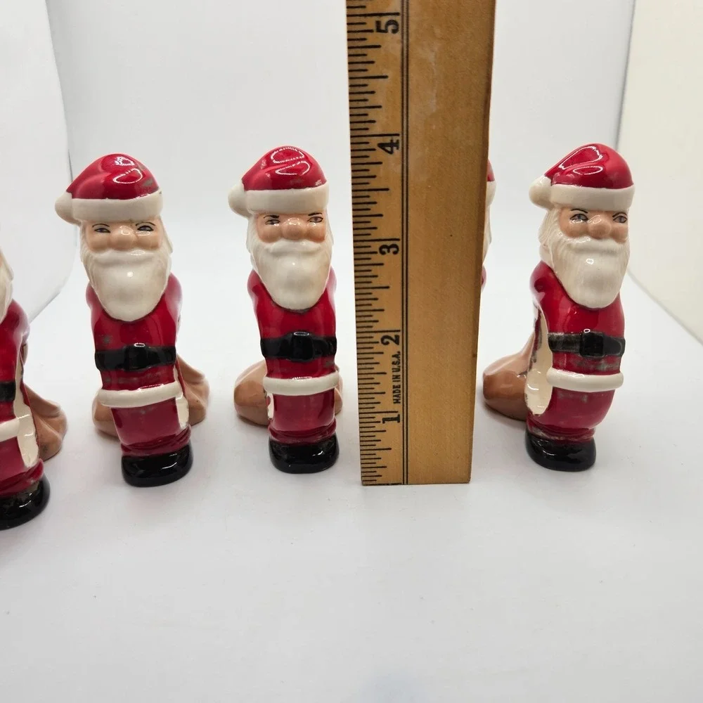 Vintage Santa Claus Ceramic Napkin Rings Set of 5 Christmas Holiday‎ Table Decor